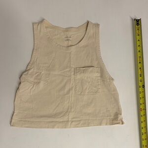 Everlane Cream Sleeveless Crop Top tank